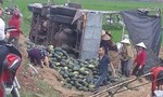 Người dân giúp thu gom 20 tấn dưa bị lật xuống ruộng
