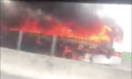 Xe khách cháy dữ dội trên cao tốc Trung Lương-TP.HCM