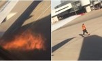 Clip động cơ máy bay Boeing 737 bốc cháy khi sắp cất cánh