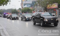 Đoàn xe 'quái thú' phục vụ Tổng thống Donald  Trump đến Hà Nội