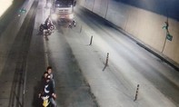 Nhóm thanh niên chặn xe tải lưu thông qua hầm Phước Tượng