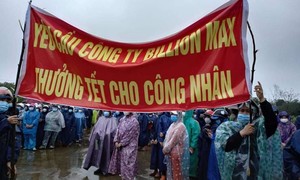 Công nhân Công ty Billion Max Việt Nam ngưng việc vì thưởng Tết… bèo