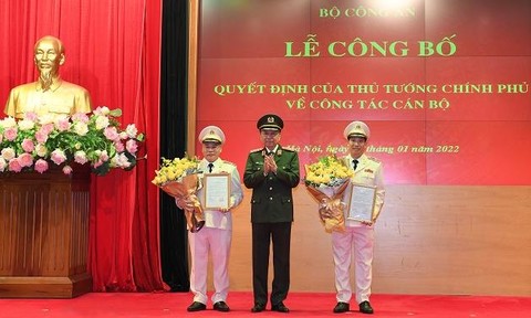 Bổ nhiệm Thứ trưởng Bộ Công an đối với hai đồng chí Lê Văn Tuyến và Nguyễn Văn Long